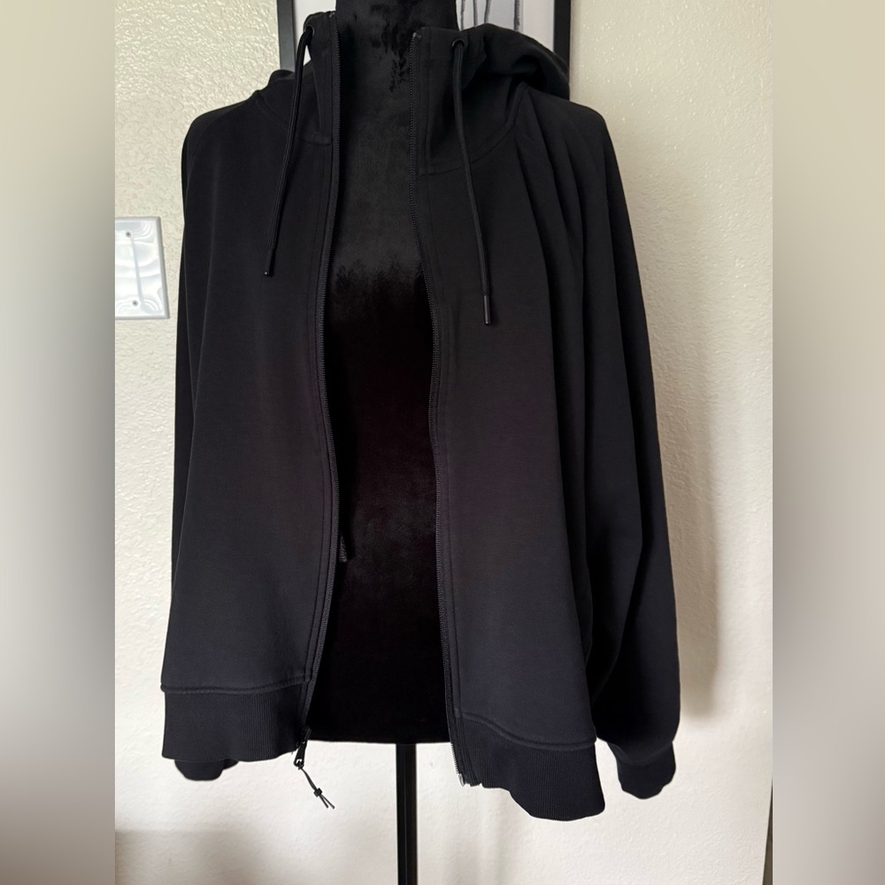Women’s Old Navy Active Dynamic Fleece Full-Zip Black Hoodie Sweatshirt - Picture 2 of 9